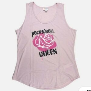 LuLaRoe Light Pink Rock 'n' Roll Graphic Tank